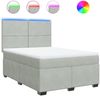 vidaXL Boxspringbett mit Matratze Hellgrau 140x190 cm Samt 3293200 Bild 2