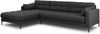 Micadoni Ecksofa Mamaia 5-Sitzer Links Strukturierter Stoff Neve Dunkelgrau schwarze Beine Bild 2