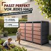 Mülltonnenbox 3er Holzdekor, 120L bis 240L, für Drei Tonnen, Mülltonnenverkleidung aus verzinktem Metall mit Holzdekor-Front Bild 3