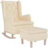 vidaXL Schaukelsessel mit Hocker Creme Stoff 3121281 Bild 3