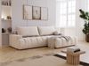 GRAINGOLD Ecksofa Havi, Sofa L-Form mit Bettkasten, gesteppte Sitzfläche, Schlaffunktion, Velour-Stoff, Hellbeige, Rechts Bild 3