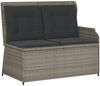 vidaXL 3-tlg. Garten-Sofagarnitur mit Kissen Grau Poly Rattan 3262588 Bild 4