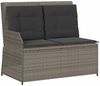 vidaXL 3-tlg. Garten-Sofagarnitur mit Kissen Grau Poly Rattan 3262588 Bild 3