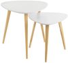 Set mit 2 Beistelltischen aus Holz und PB in Weiß und Natur Bild 1