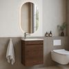 Badplaats Gäste-WC Waschtisch Set Sinta 40 x 22 cm Walnuss Braun - Badmöbel Set mit Waschbecken und Unterschrank, Vormontiert und mit Soft-Close Bild 4