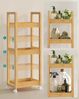 SONGMICS Badezimmerregal mit 3 Ebenen und Rollen, Bambus naturbeige, 30 x 20 x 80 cm Bild 4
