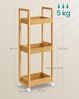 SONGMICS Badezimmerregal mit 3 Ebenen und Rollen, Bambus naturbeige, 30 x 20 x 80 cm Bild 3