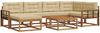 vidaXL Outdoor-Sofagarnitur mit Kissen 7 pcs Natur und Beige 3367871 Bild 2