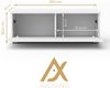 AX LIVING Lowboard TV Kommode 100 cm Barvo Weiß Matt/Hochglanz Stehend Bild 5
