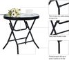 Klappbarer Beistelltisch Glas Metall Gartentisch Kaffeetisch für Balkon Garten Bild 5