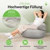 Green Bean® Sitzsack Sofa mit Füllmaterial - Lounge im Sitzsack-Design 90x50cm mit ergonomischer Rückenlehne & waschbarem Bezug - Indoor und Outdoor geeignet in Hellgrau Bild 4