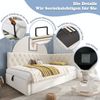 Polsterbett, Tagesbett Daybett Schlafsofa mit hydraulischem Stauraum Kinderbett Jugendbett Bettgestell mit Lattenrost, Samt, Beige, 90 x 190 cm Bild 5