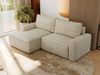 L-förmiges Ecksofa mit Armlehnen, Schlaffunktion und losen Kissen - BELLUNO - links - Beige Velours Bild 3