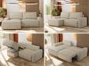 L-förmiges Ecksofa mit Armlehnen, Schlaffunktion und losen Kissen - BELLUNO - links - Beige Velours Bild 2