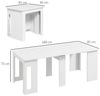 HOMCOM Klapptisch für bis 6 Personen, mit Stahlgleitschienen (Ausziehbar Küchentisch, 1-St, Esstisch), für Wohnzimmer, Esszimmer, Küche, 60-180x85x75 cm, Weiß Bild 2