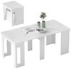 HOMCOM Klapptisch für bis 6 Personen, mit Stahlgleitschienen (Ausziehbar Küchentisch, 1-St, Esstisch), für Wohnzimmer, Esszimmer, Küche, 60-180x85x75 cm, Weiß Bild 4