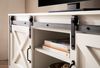 FineBuy Lowboard Weiß 150x59,5x39,5 cm TV-Kommode Landhaus-Stil Modern, Design TV-Schrank Hoch, Fernsehtisch Fernsehschrank mit zwei Schiebe-Türen, Fernsehkommode Wohnzimmer Bild 4