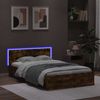 vidaXL Bettgestell mit Kopfteil LED-Beleuchtung Räuchereiche 135x190cm 3207634 Bild 3