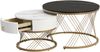 Kommode 70x70x45+50x50+40 cm, 2-teiliges Couchtisch-Set aus MDF in Marmor-Optik mit Goldakzenten, Weiß und Gold und Schwarz Bild 2