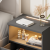 CASARIA® Nachttisch mit Schubladen & Beleuchtung Anthrazit Bild 3