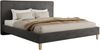 Design Polsterbett LUMARO CLASSIC 140 x 200 cm mit Lattenrost & 12cm hohen Füßen, Doppelbett mit Kopfteil, Konfigurierbar - Dunkelgrau Velvet Bild 4