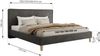 Design Polsterbett LUMARO CLASSIC 140 x 200 cm mit Lattenrost & 12cm hohen Füßen, Doppelbett mit Kopfteil, Konfigurierbar - Dunkelgrau Velvet Bild 5