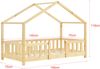 en.casa Hausbett aus Kiefernholz mit Rausfallschutz und Lattenrost 70x140 cm, natur Bild 2