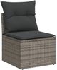 vidaXL 9-tlg. Garten-Sofagarnitur mit Kissen Grau Poly Rattan 3327168 Bild 5