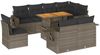 vidaXL 9-tlg. Garten-Sofagarnitur mit Kissen Grau Poly Rattan 3327168 Bild 2