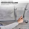 bümö höhenverstellbarer Schreibtisch Z-Serie 180x80 cm in grau, Gestell in Graphit - großer PC Tisch für's Büro manuell höhenverstellbar, Computertisch verstellbar, ZS-19-5-G Bild 2
