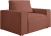Vente-unique - AMELIA Sessel SamtStoff Puderrosa - B 86 cm x H 85 cm x L 120 cm Bild 3