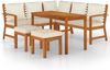 Balkon Lounge Set Holz 4 Personen Gartenmöbel mit Sofa und Tisch Bild 2
