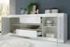 INOSIGN Sideboard Basic Breite 240 cm, Kommode 2 Türen, 2 Schubkästen, Anrichte, Weiss HochglanzLack, Metallgriff, moderne Rahmenoptik, viel Stauraum Bild 3