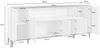 Dmora Kommode Amour, 6-türiges Küchen-Sideboard, Wohnzimmer-Buffet, 100 % Made in Italy, 200 x 40 x 82 cm, glänzendes Weiß und Schiefer, Bild 3