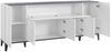 Dmora Kommode Amour, 6-türiges Küchen-Sideboard, Wohnzimmer-Buffet, 100 % Made in Italy, 200 x 40 x 82 cm, glänzendes Weiß und Schiefer, Bild 5