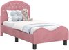 vidaXL Kinderbettgestell mit Kopfteil Rosa 70 x 140 cm Samt 42011102 Bild 2