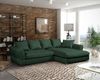 Ecksofa TIZIAN inkl. Polsterhocker Stoff Salvador Flaschengrün Ottomane Rechts Bild 3