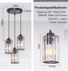 ZMH Pendelleuchte Esstisch Esszimmerlampe Hängend - 3 Flammig Hängelampe Schwarz Modern Esstischlampe Wohnzimmer Schlafzimmer Kristall Hängeleuchte Design Pendellampe E27 für Küche(ohne Leuchtmittel) Bild 4