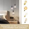 ZMH Pendelleuchte Esstisch Esszimmerlampe Hängend - 3 Flammig Hängelampe Schwarz Modern Esstischlampe Wohnzimmer Schlafzimmer Kristall Hängeleuchte Design Pendellampe E27 für Küche(ohne Leuchtmittel) Bild 2