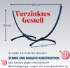 Potenza Hängematte mit Verzinkter Gestell – 220kg für 2 Personen I Hängematte- 220x160, 200kg I Cocoon XXL - Grau Bild 5