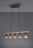 Ausgefallene LED Pendelleuchte 5 flammig Balken mit Sisal Seil, Breite 80cm Bild 5