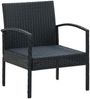 vidaXL Gartenstuhl mit Kissen Poly Rattan Schwarz 45797 Bild 2