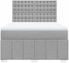 vidaXL Boxspringbett mit Matratze Hellgrau 140x200 cm Stoff 3291705 Bild 4