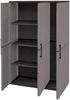 Dmora Amordel Outdoor-Garderobe, Outdoor-Möbel, Mehrzweck-Balkongarderobe, 100 % Made in Italy, Grau und Schwarz, gestreifte Oberfläche, 102 x 37 x 163 cm Bild 4