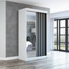 Schwebetürenschrank VIGO 2-türig Schrank 160 cm (mit Spiegel) Farbe: Weiß, schwarz Bild 2