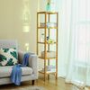 Songmics Badezimmer-Regal mit 5 Etagen, Bambus natur, 33 x 33 x 146 cm Bild 4