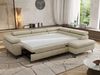 MKS Möbel 'Pablo L-Form' Ecksofa mit Schlaffunktion, verstellbare Kopfstützen, Beige, Samt, Visco Topper, Rechts Bild 4
