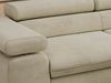 MKS Möbel 'Pablo L-Form' Ecksofa mit Schlaffunktion, verstellbare Kopfstützen, Beige, Samt, Visco Topper, Rechts Bild 5