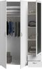 Kleiderschrank Enjour in weiß mit Spiegel 3-türig 120 cm Bild 2
