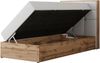 Boxspringbett ALBERO 1 90x200 mit Stauraum, 7-Zonen Multipocket Matratze H4, Bettkasten mit Federautomat, Öffnungsseite wählbar, Hotelbett - Weiß Kunstleder - Topper Visco - Rechts Bild 4